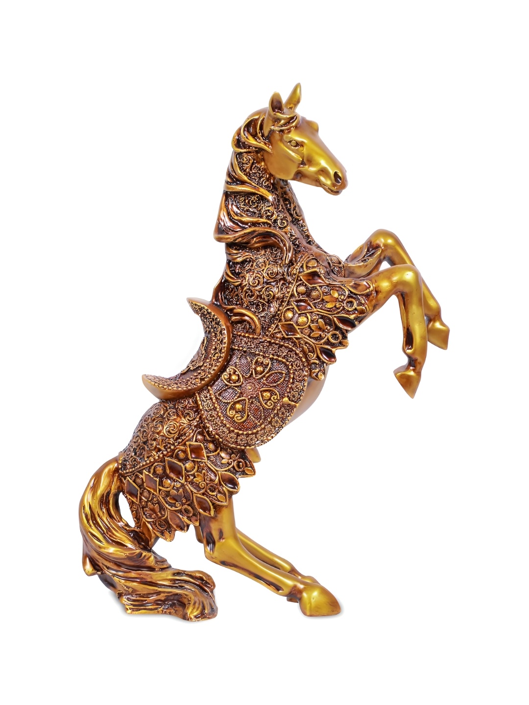 

Artarium LLP Gold Toned Rising Horse Figurine Showpiece