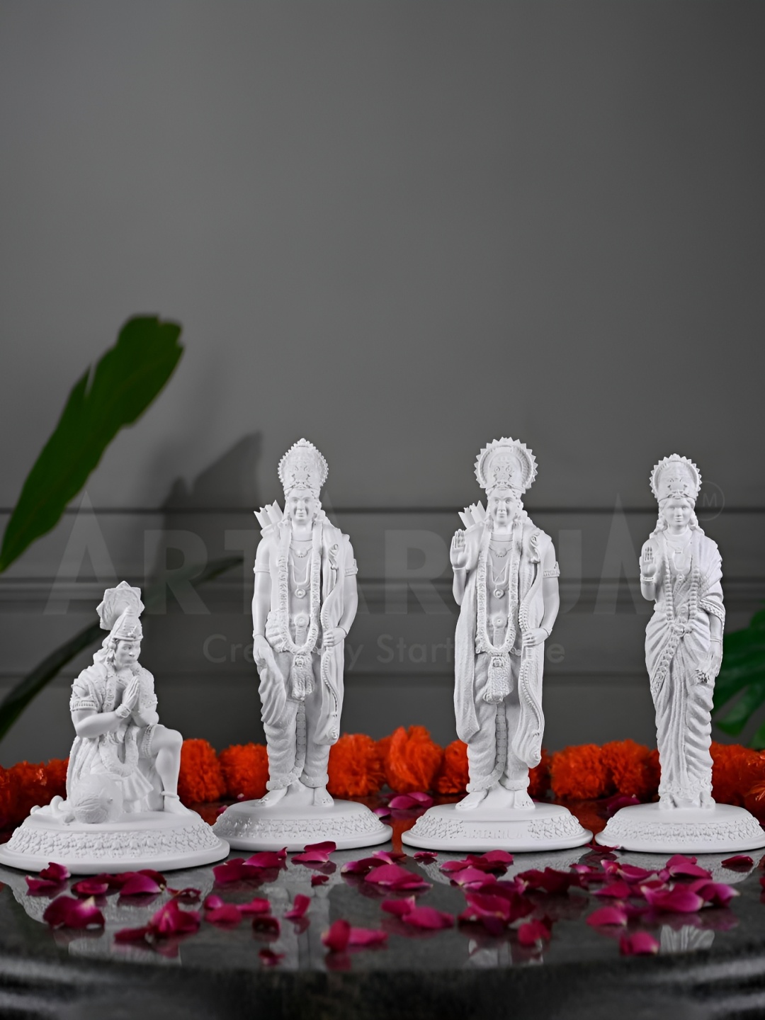 

Artarium LLP White 4 Pieces Religious Idol Showpiece