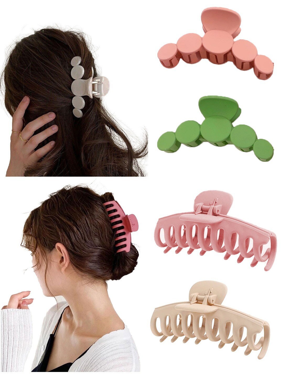 

FIMBUL Women Set of 4 Claw Clip, Pink
