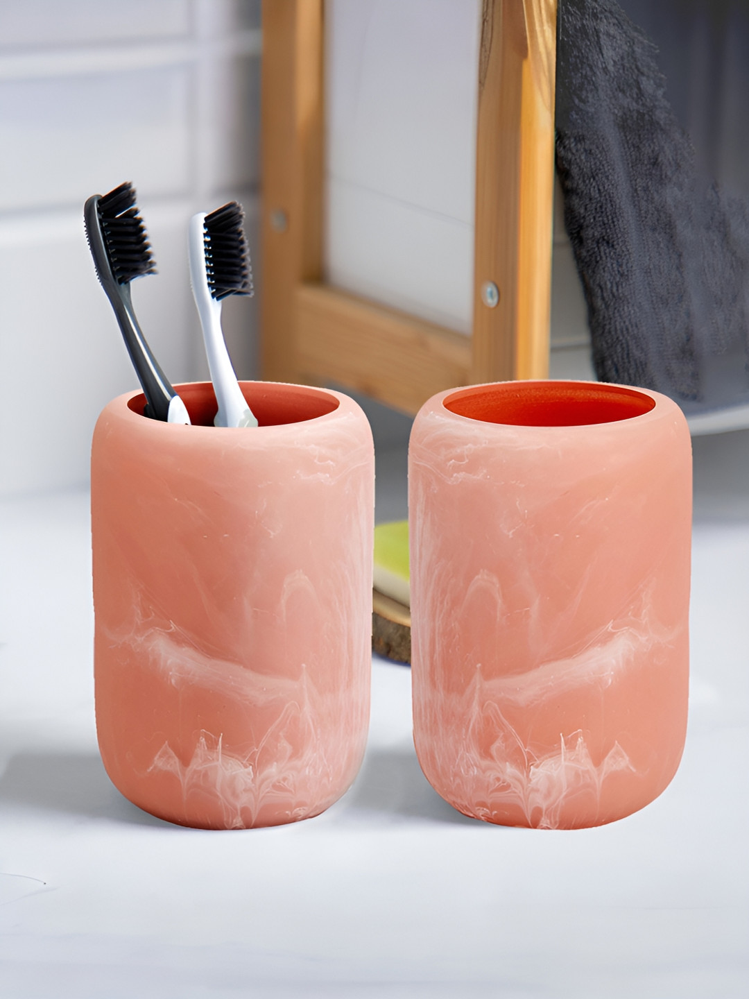 

Anko Pink & White 2 Piece Textured Resin