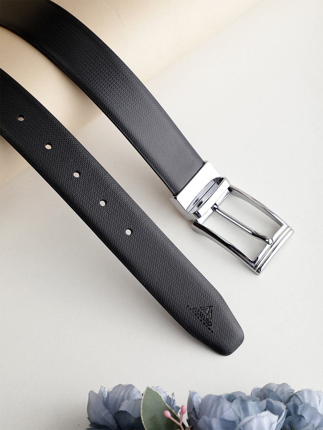 

Alvaro Castagnino Men Textured Leather Reversible Formal Belt, Black