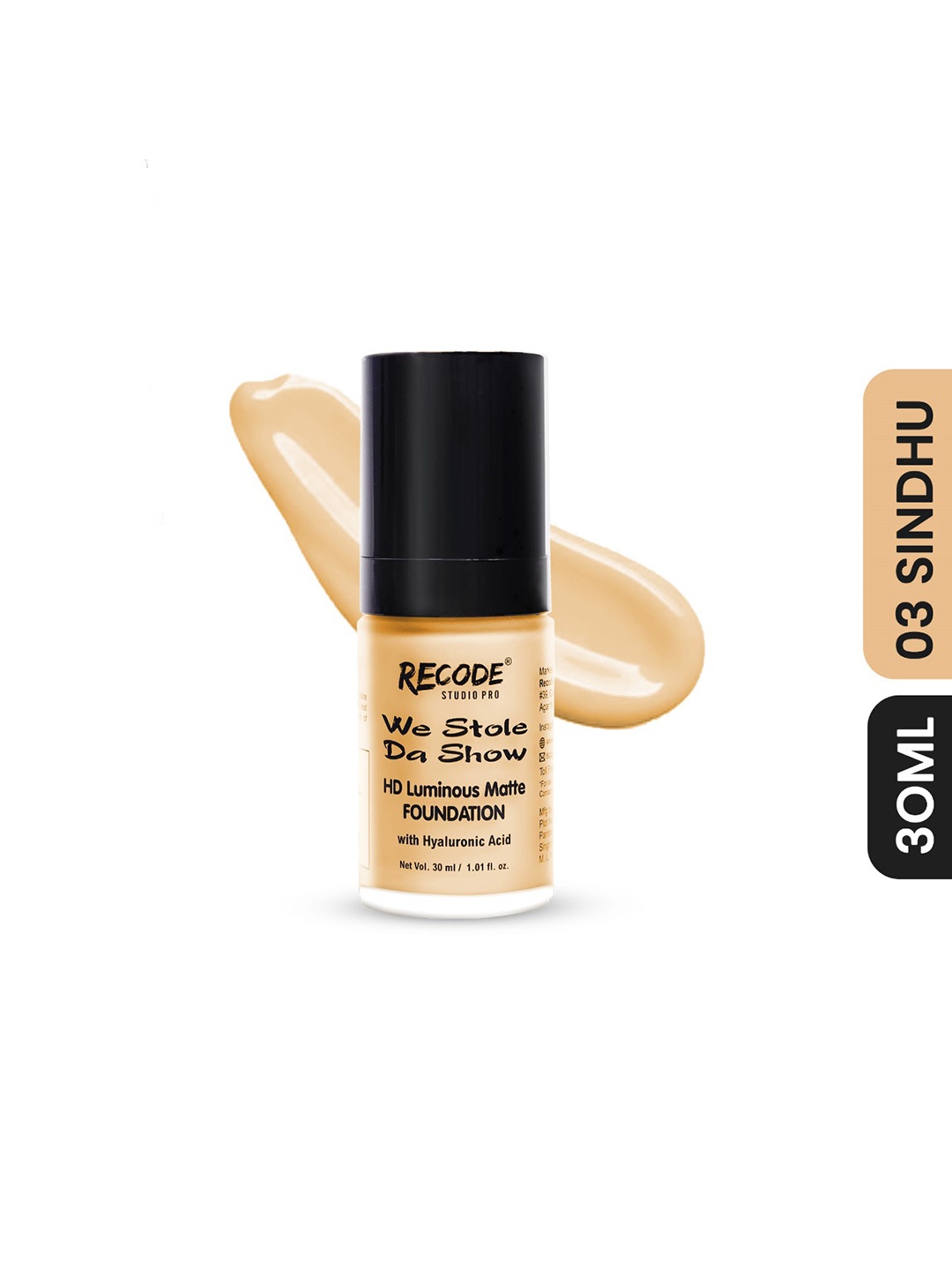 

Recode We Stole Da Show HD Luminous Matte Foundation with HA 30ml - Sindhu 03, Beige
