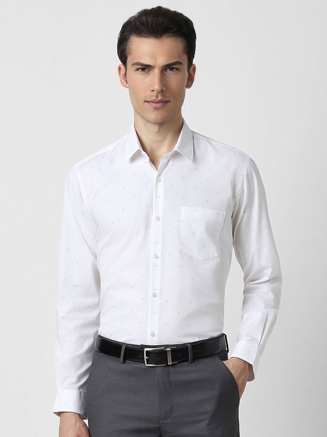 

Peter England Opaque Printed Formal Shirt, White