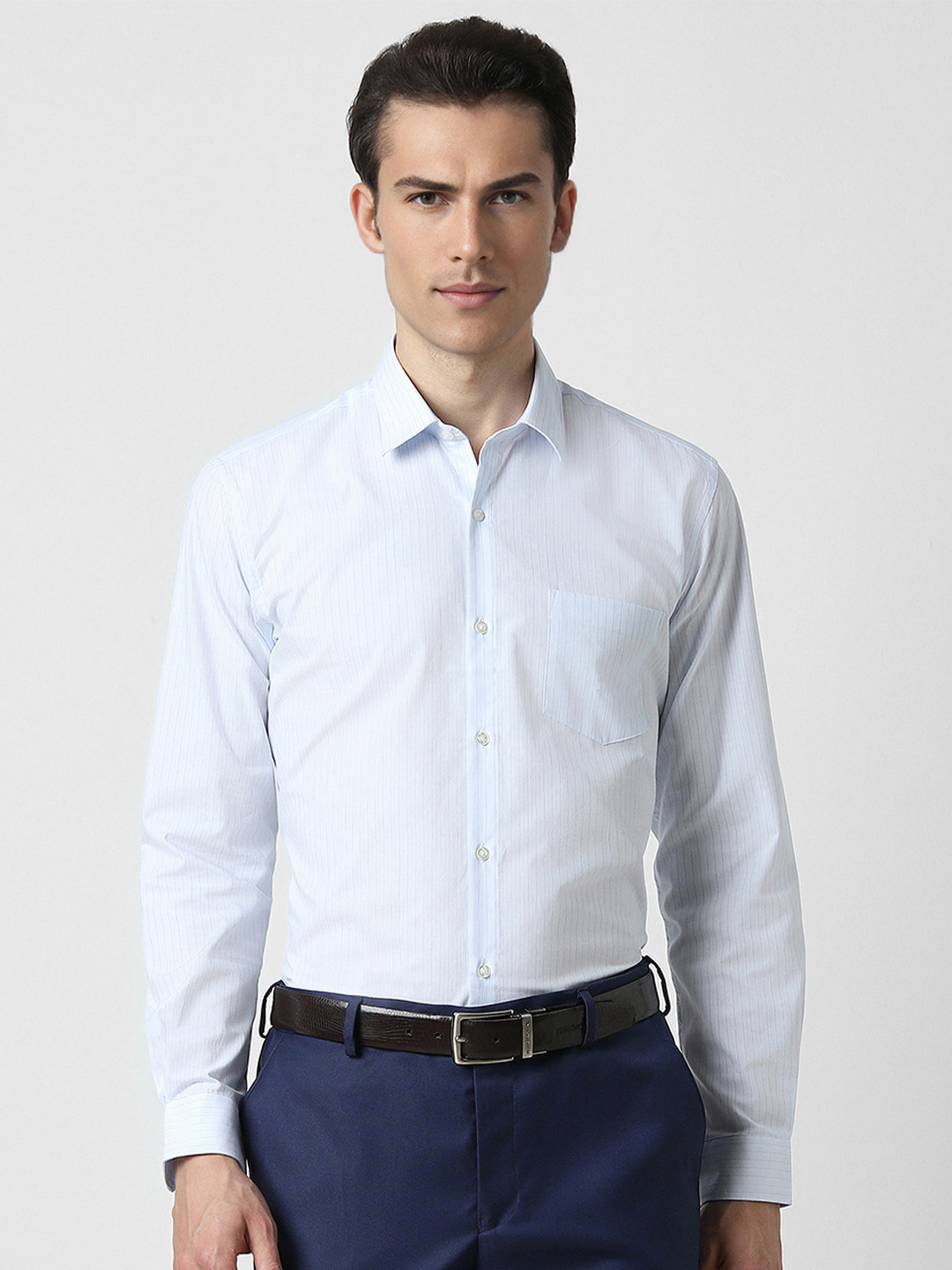 

Peter England Opaque Formal Shirt, Blue