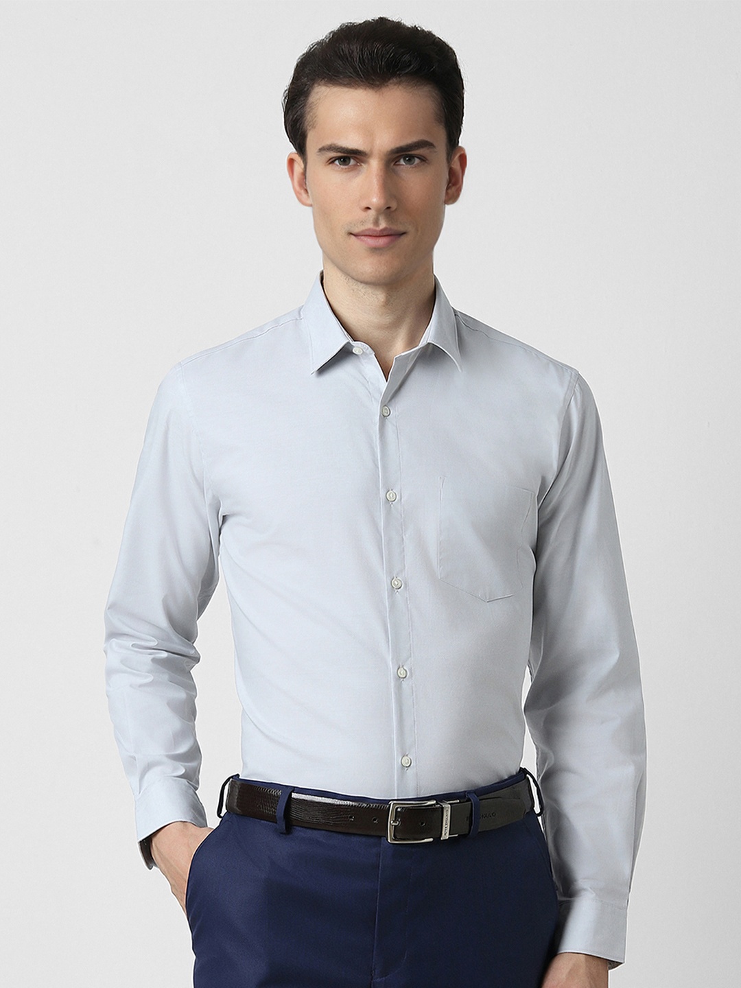 

Peter England Slim Fit Opaque Formal Shirt, Grey