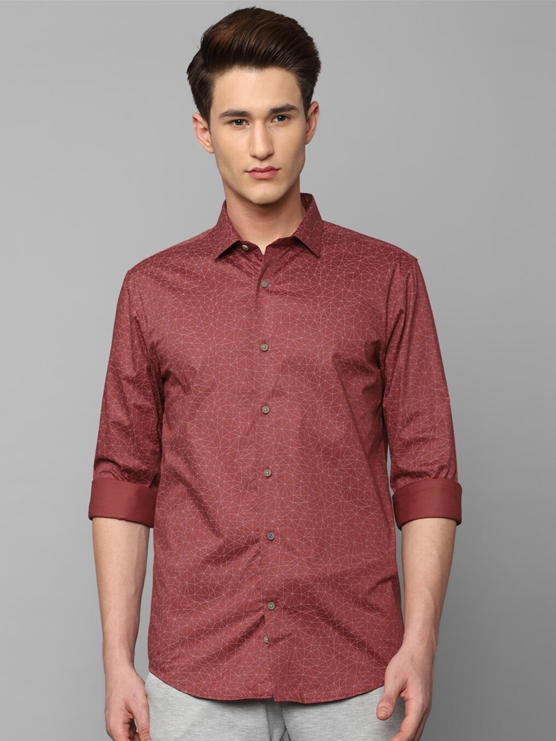 

Louis Philippe Sport Super Slim Fit Printed Casual Shirt, Rust