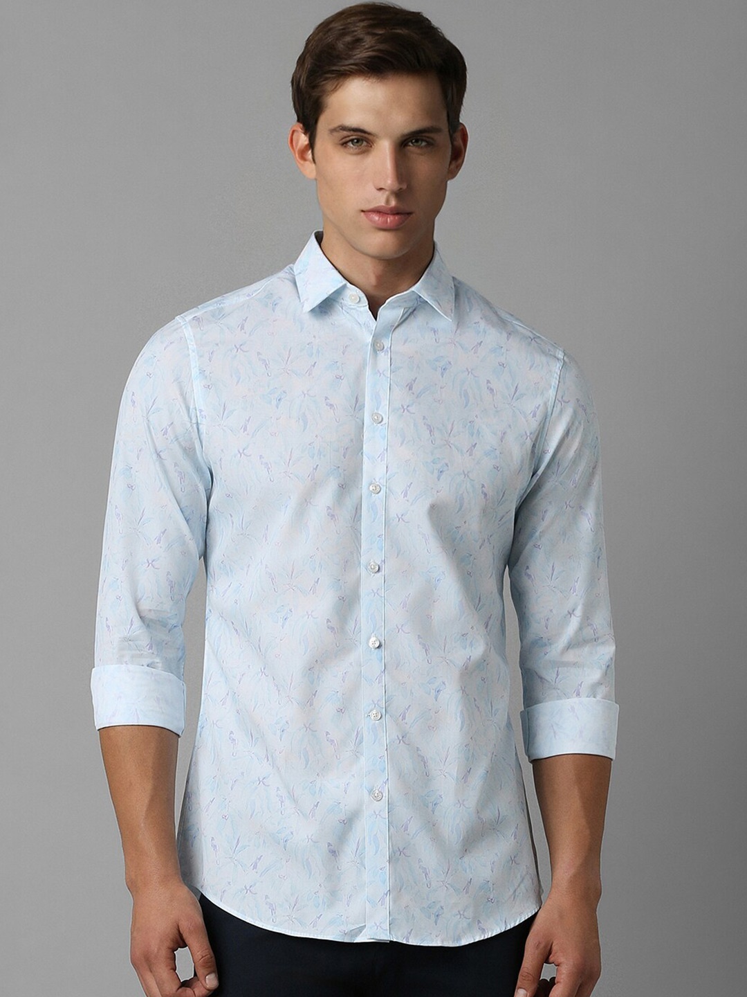 

Louis Philippe Sport Slim Fit Printed Pure Cotton Casual Shirt, Blue