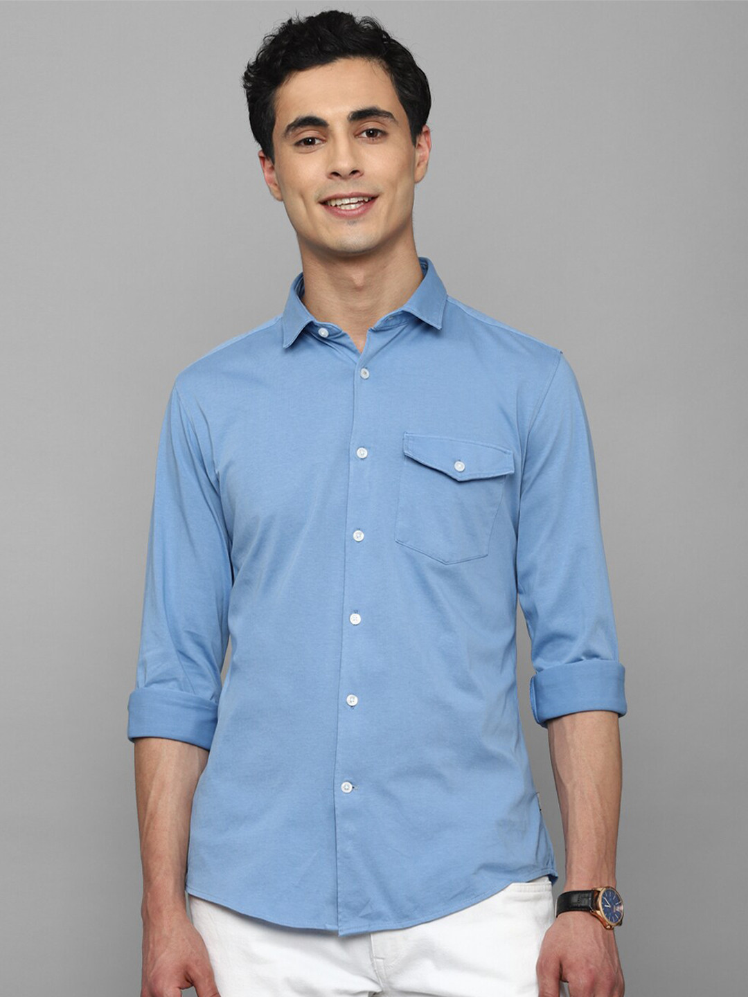 

Louis Philippe Sport Super Slim Fit Pure Cotton Casual Shirt, Blue