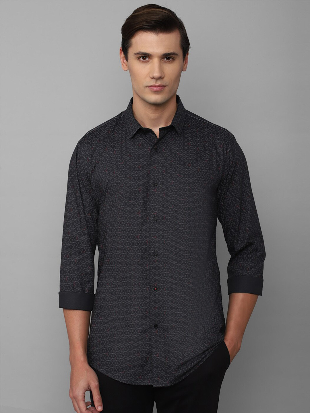 

Louis Philippe Sport Slim Fit Geometric Printed Casual Shirt, Grey