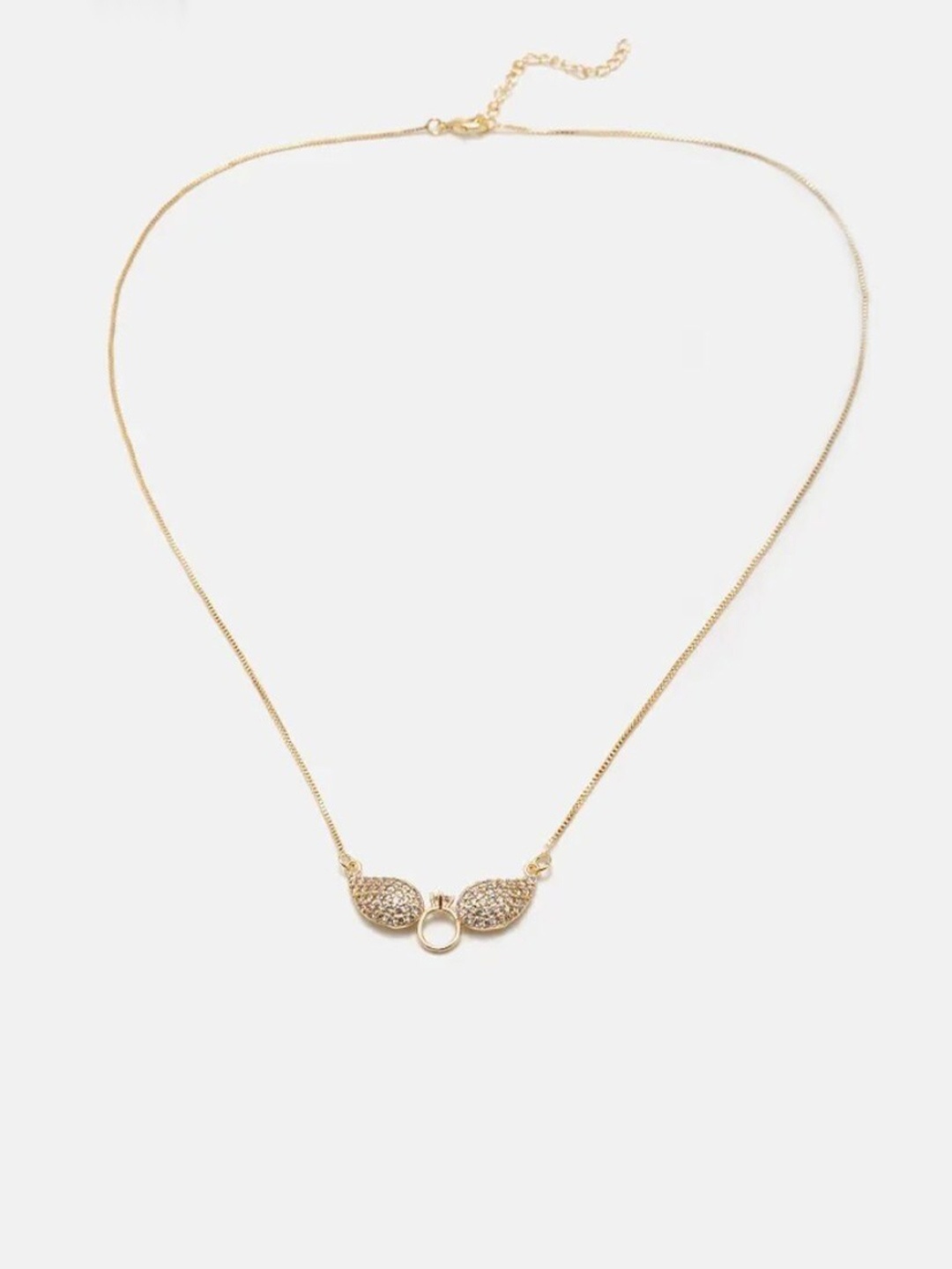 

DressBerry Gold-Toned Stainless Steel Stone-Studded Necklace