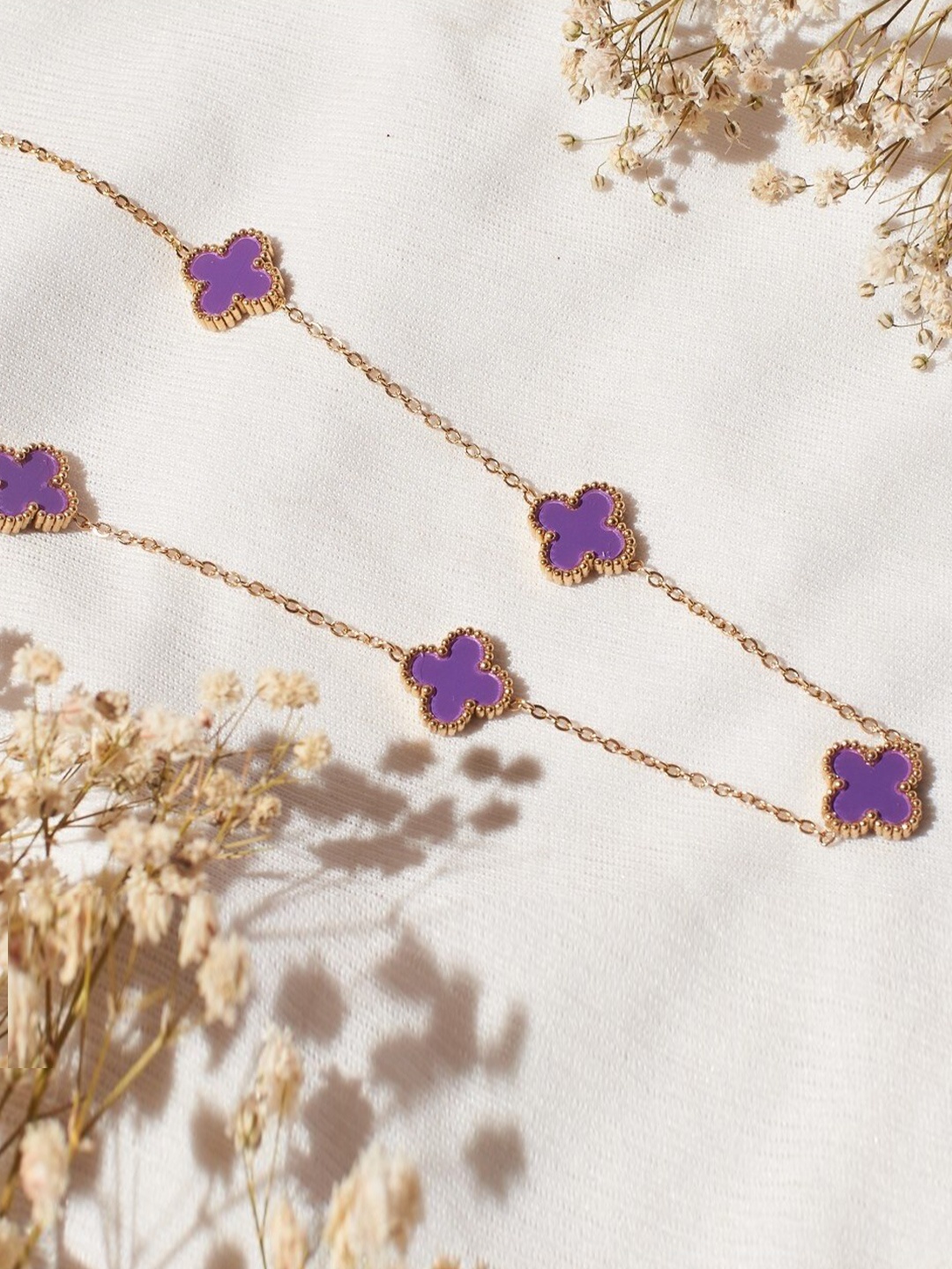 

DressBerry Copper Floral Charm Necklace, Gold