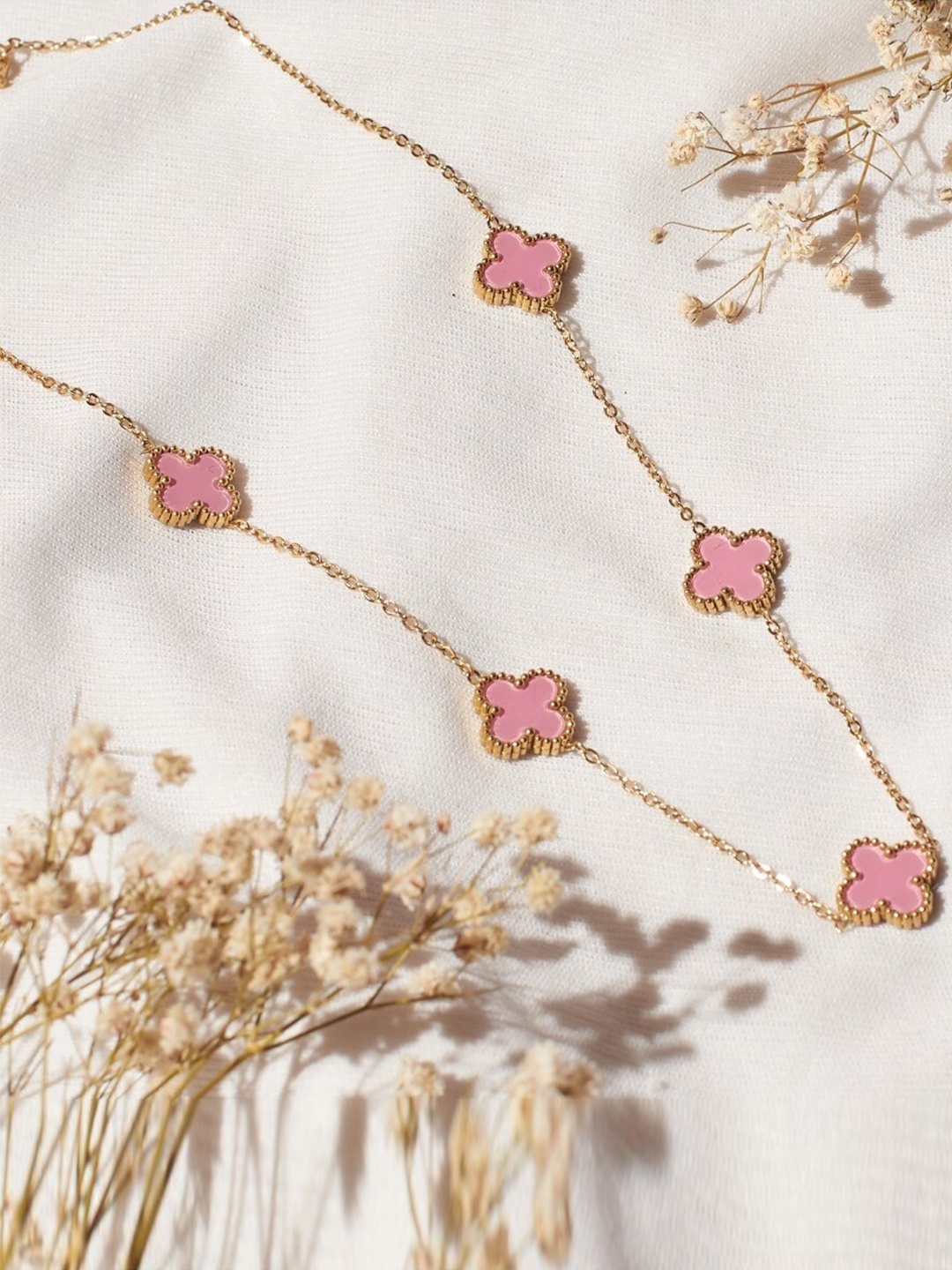 

DressBerry Copper Floral Charm Necklace, Gold