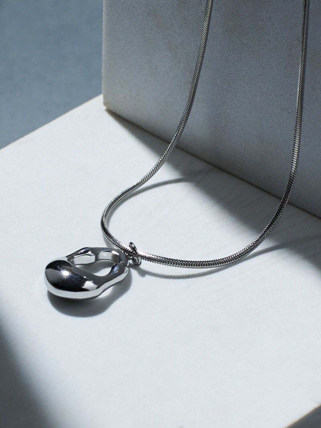 

DressBerry Silver-Toned Stainless Steel Statement Necklace