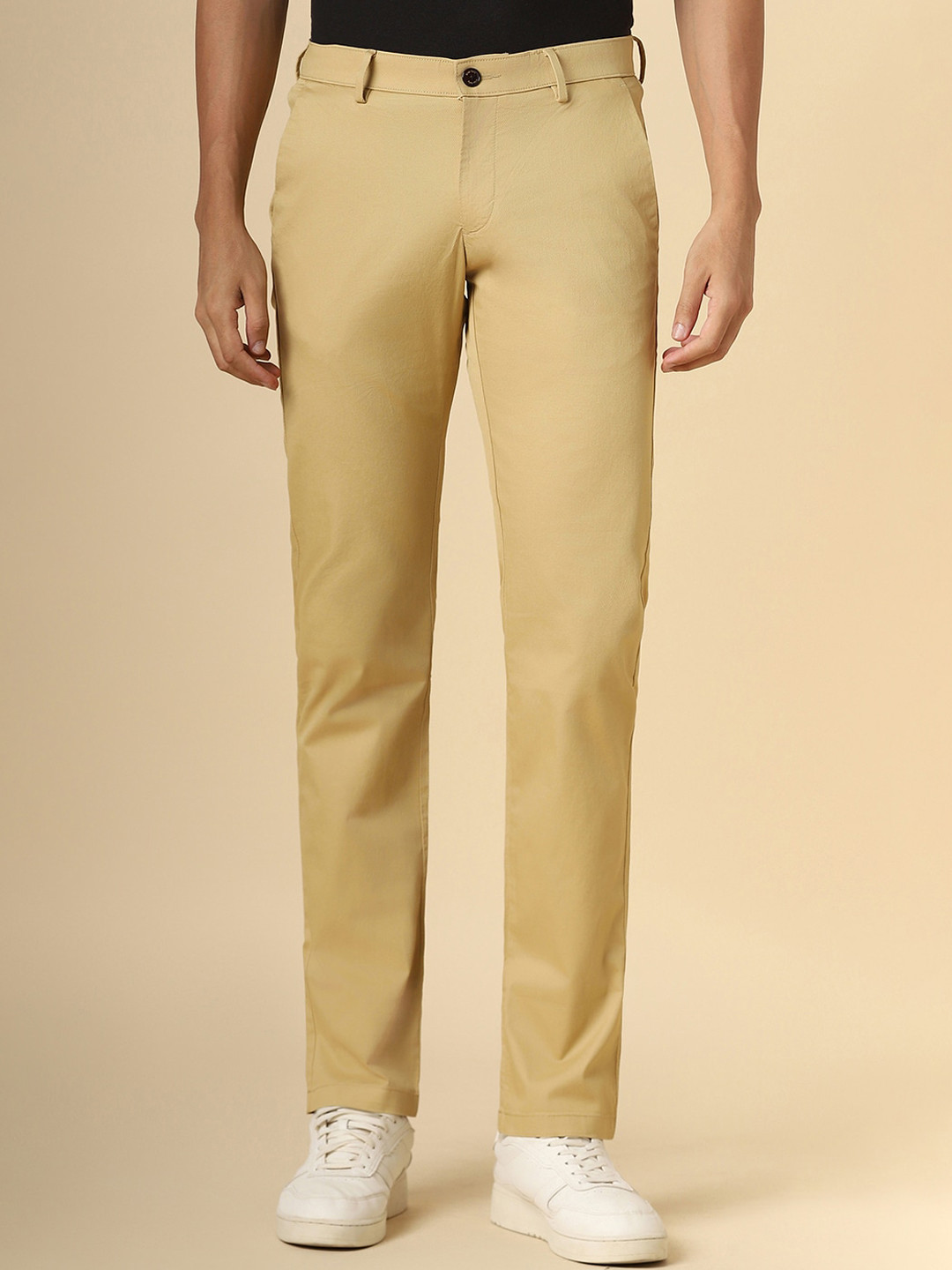

Allen Solly Men Mid-Rise Slim Fit Trousers, Khaki