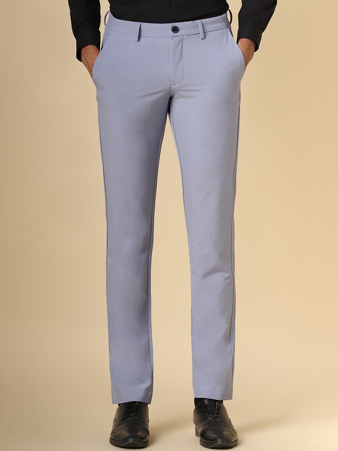 

Allen Solly Men Mid-Rise Slim Fit Trousers, Blue
