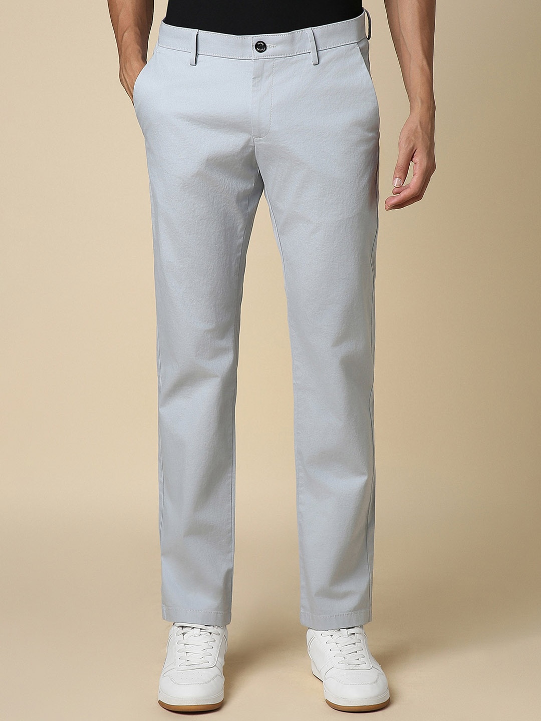 

Allen Solly Men Mid-Rise Slim Fit Trousers, Grey