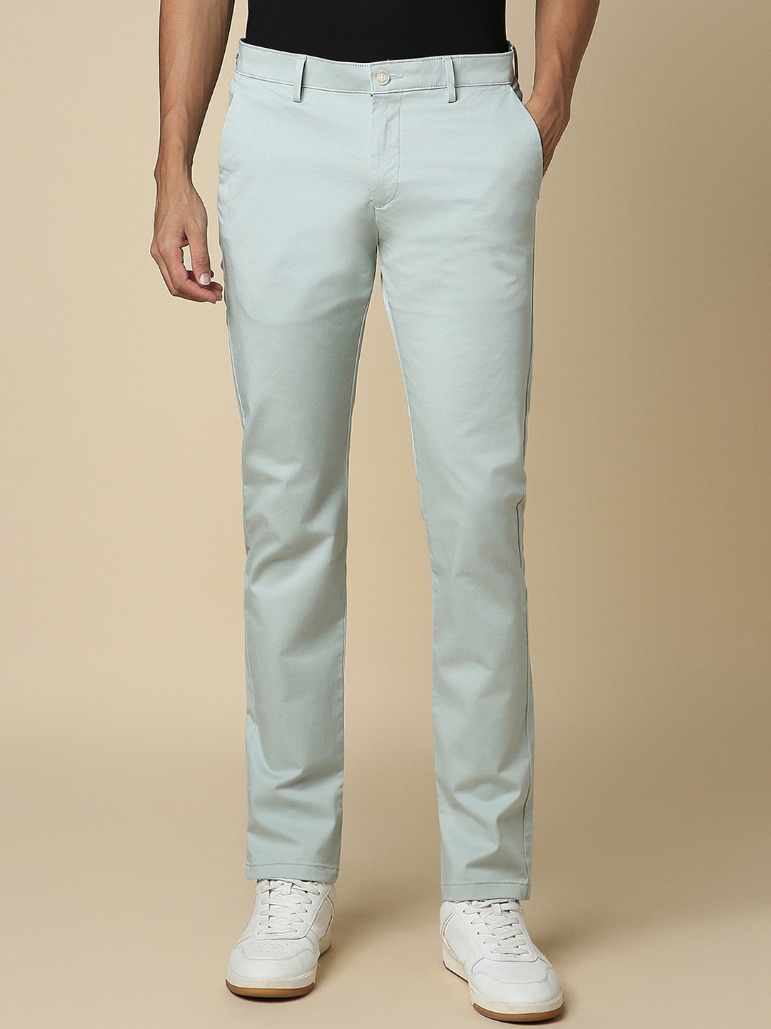 

Allen Solly Men Mid-Rise Slim Fit Chinos Trousers, Green