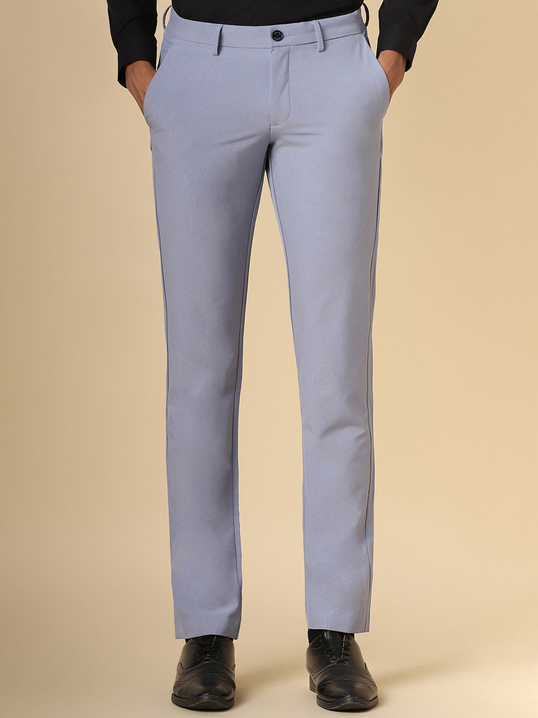 

Allen Solly Men Mid-Rise Slim Fit Trousers, Blue