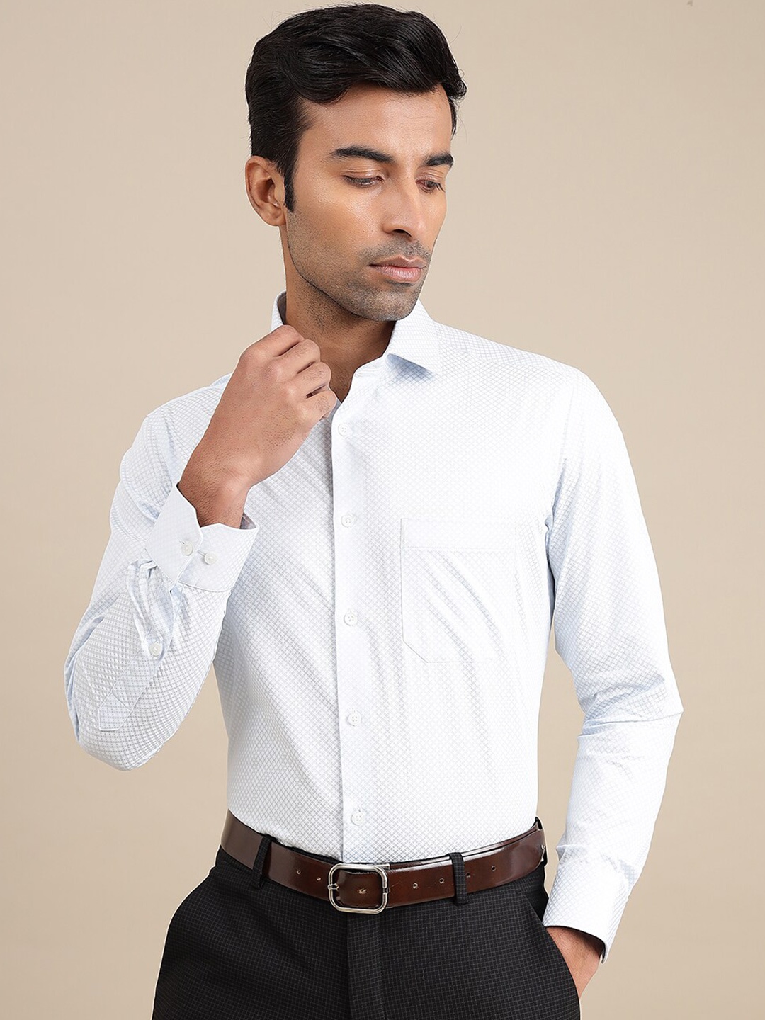 

Greenfibre Slim Fit Cotton Formal Shirt, Blue
