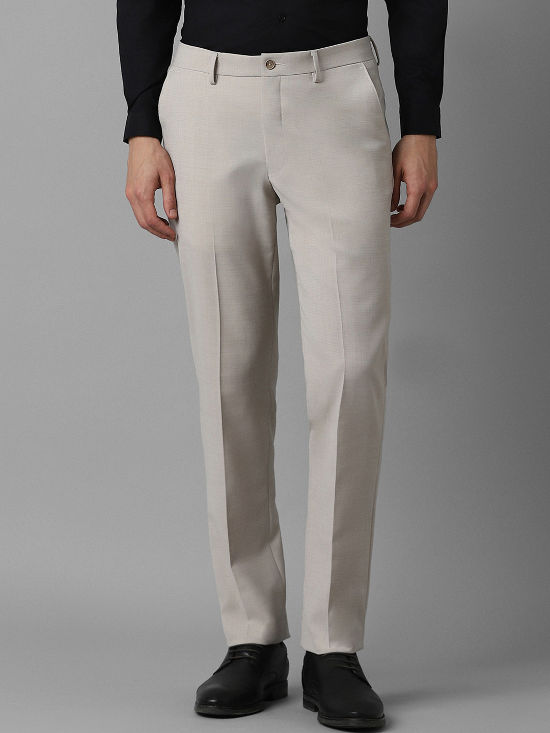 

Louis Philippe Men Mid-Rise Slim Fit Trousers, Grey