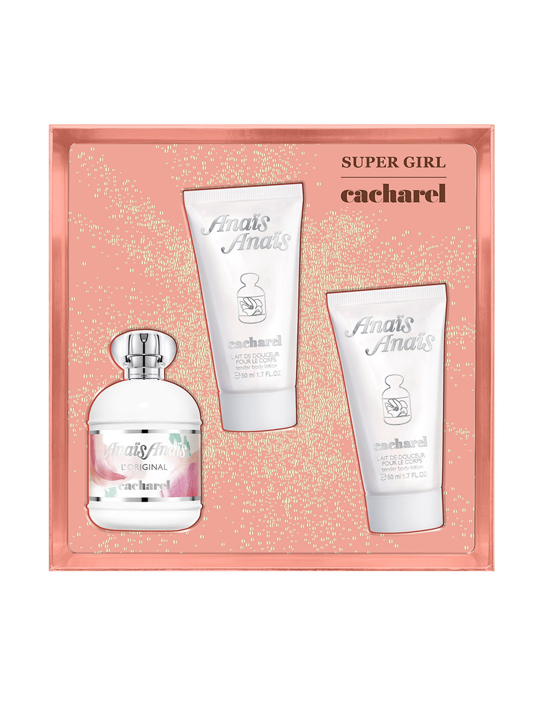 

CACHAREL Anais Anais Eau De Toilette 100ml & 2Pcs Tender Body Lotion - 50ml Each, White