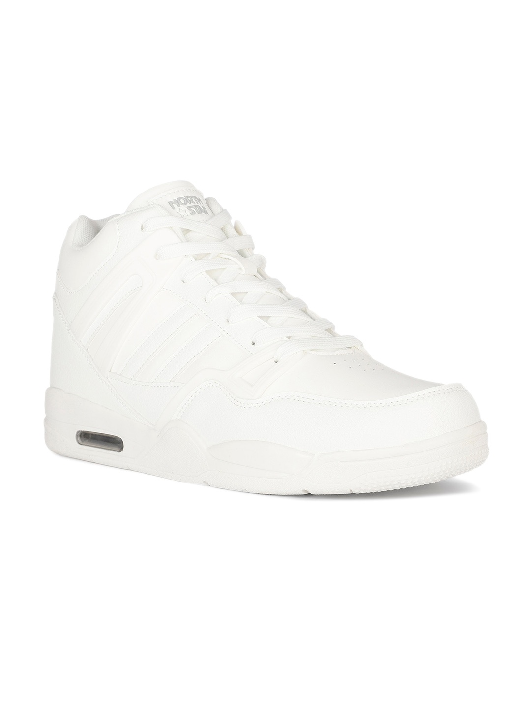 

North Star Men Perforations Mid Top Sneakers, White