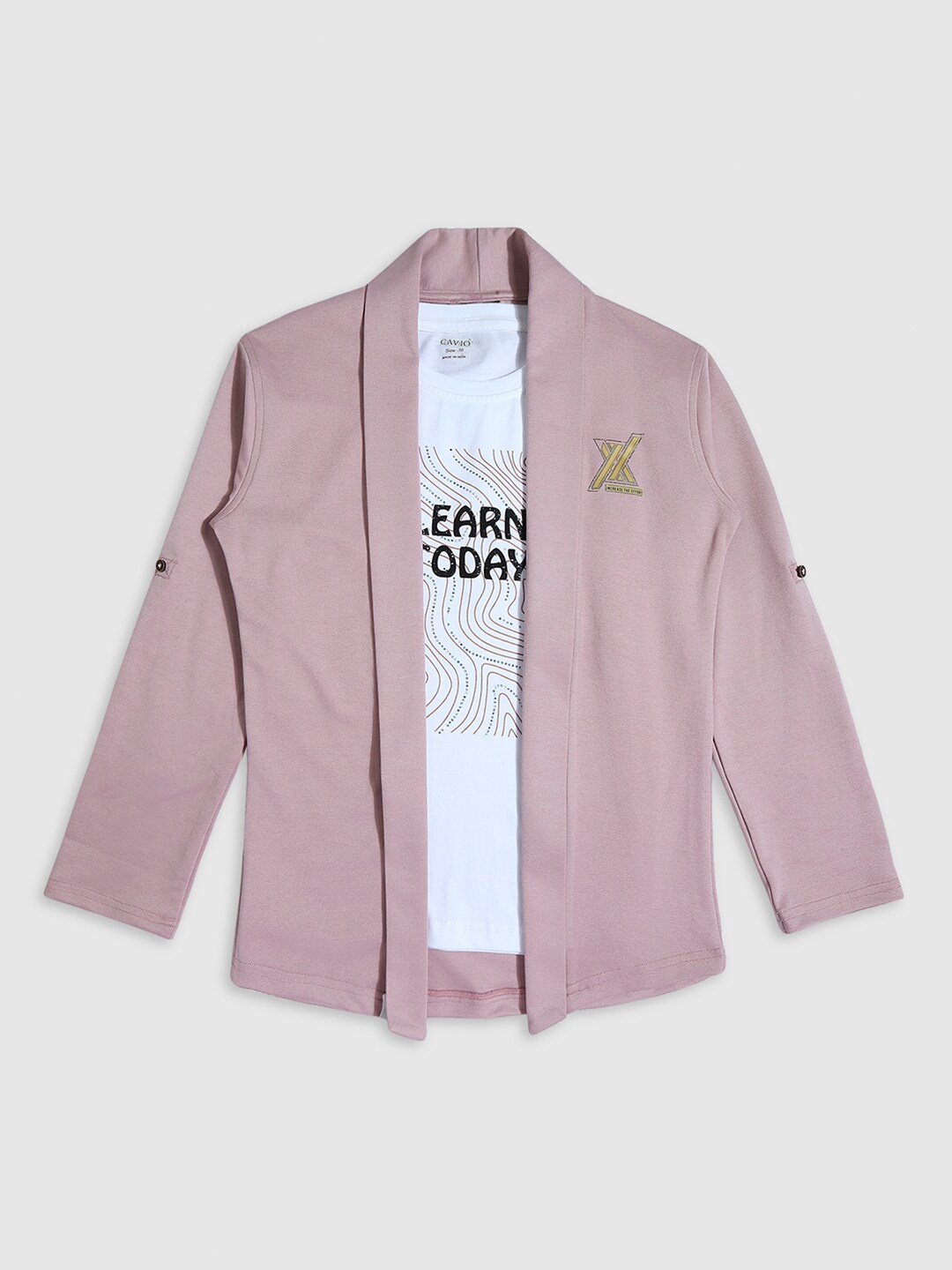 

CAVIO Boys Open Front Shrug and T-Shirt, Pink