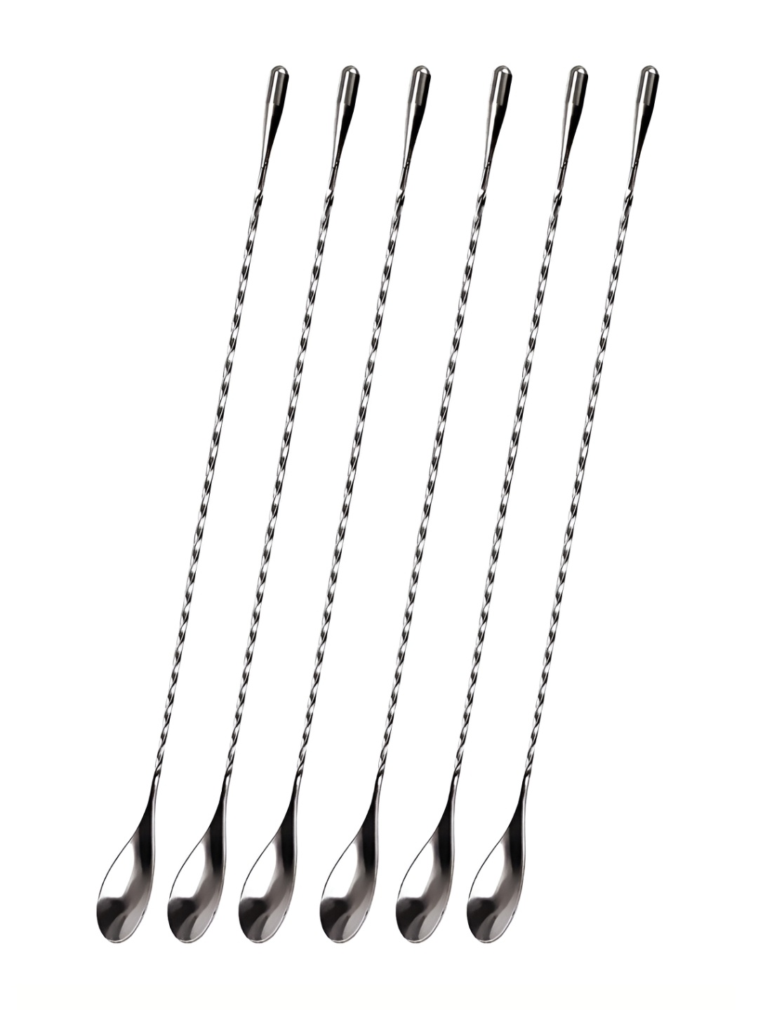 

HAZEL Silver Toned 6 Pieces Stainless Steel Cocktail Stirrers