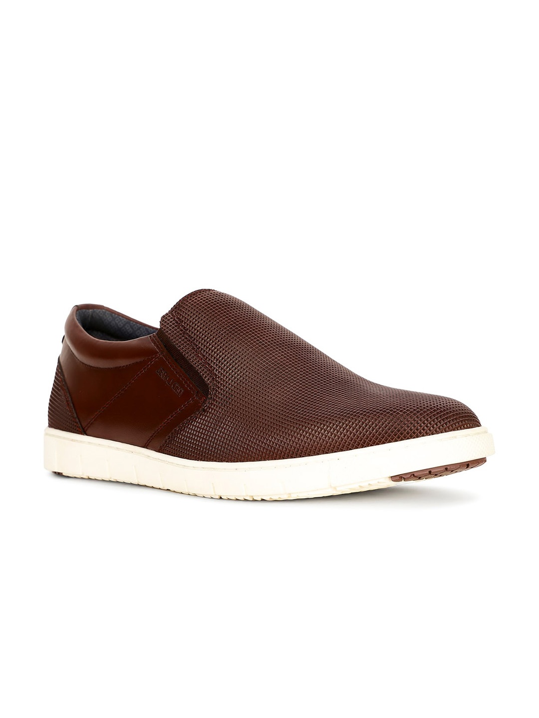 

Bata Men Round Toe Slip-On Loafers, Brown