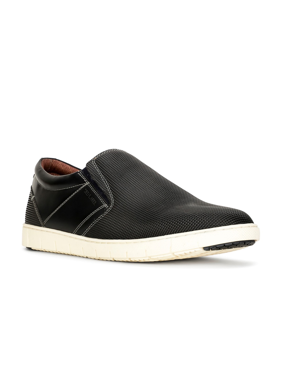 

Bata Men Round Toe Slip-On Sneakers, Black