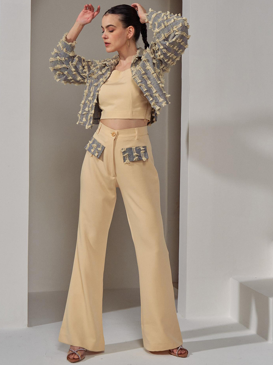 

CLOTHES ON MY MIND Self-Design Jacket & Trouser, Beige