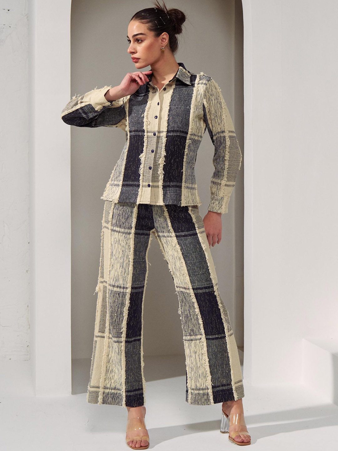

CLOTHES ON MY MIND Self Design Shirt With Trouser, Black