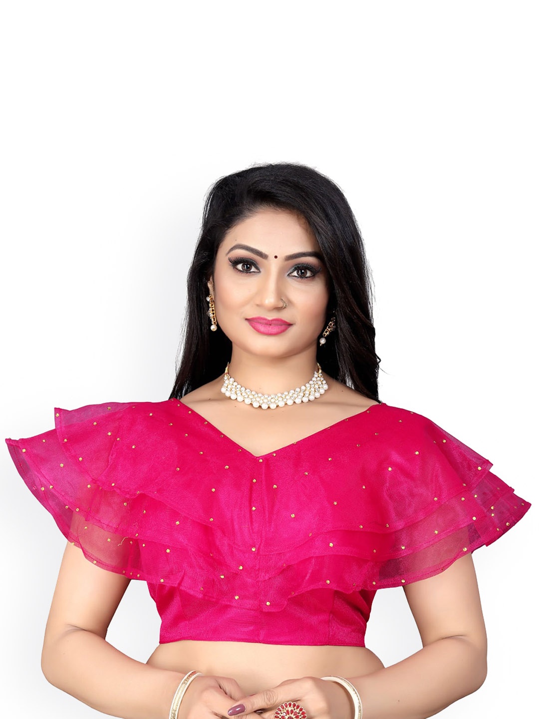 

Reeta Fashion Embellished Saree Blouse, Pink