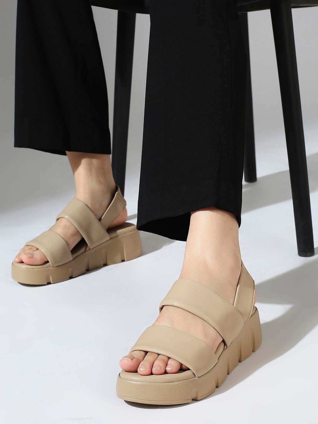 

Inc 5 Open Toe Platform Heels, Beige