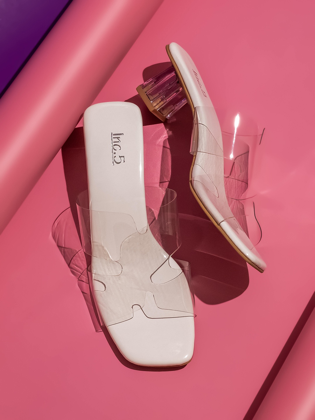 

Inc 5 Open Toe Block Heels, Transparent