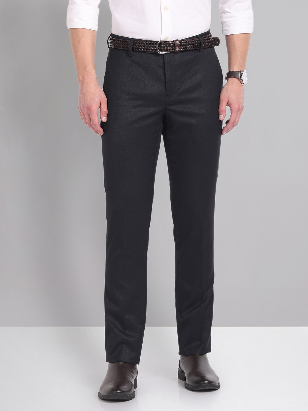 

AD By Arvind Men Slim Fit Trousers, Blue