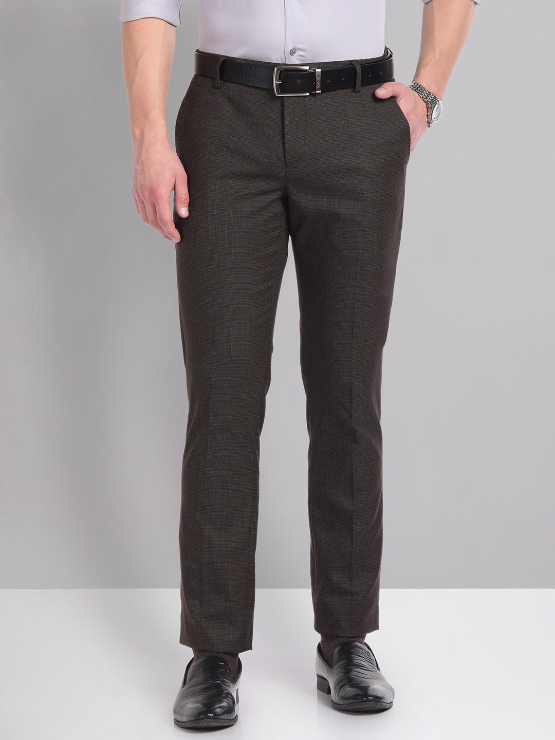 

AD By Arvind Men Slim Fit Trousers, Brown