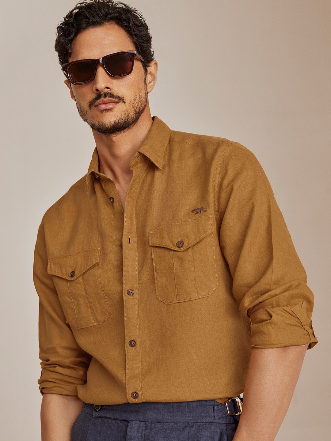 

Andamen Premium Men Linen Slim Fit Shirt, Mustard