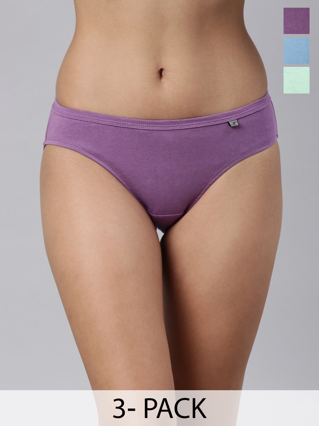 

Kryptic Pack Of 3 Pure Cotton Bikini Briefs, Green