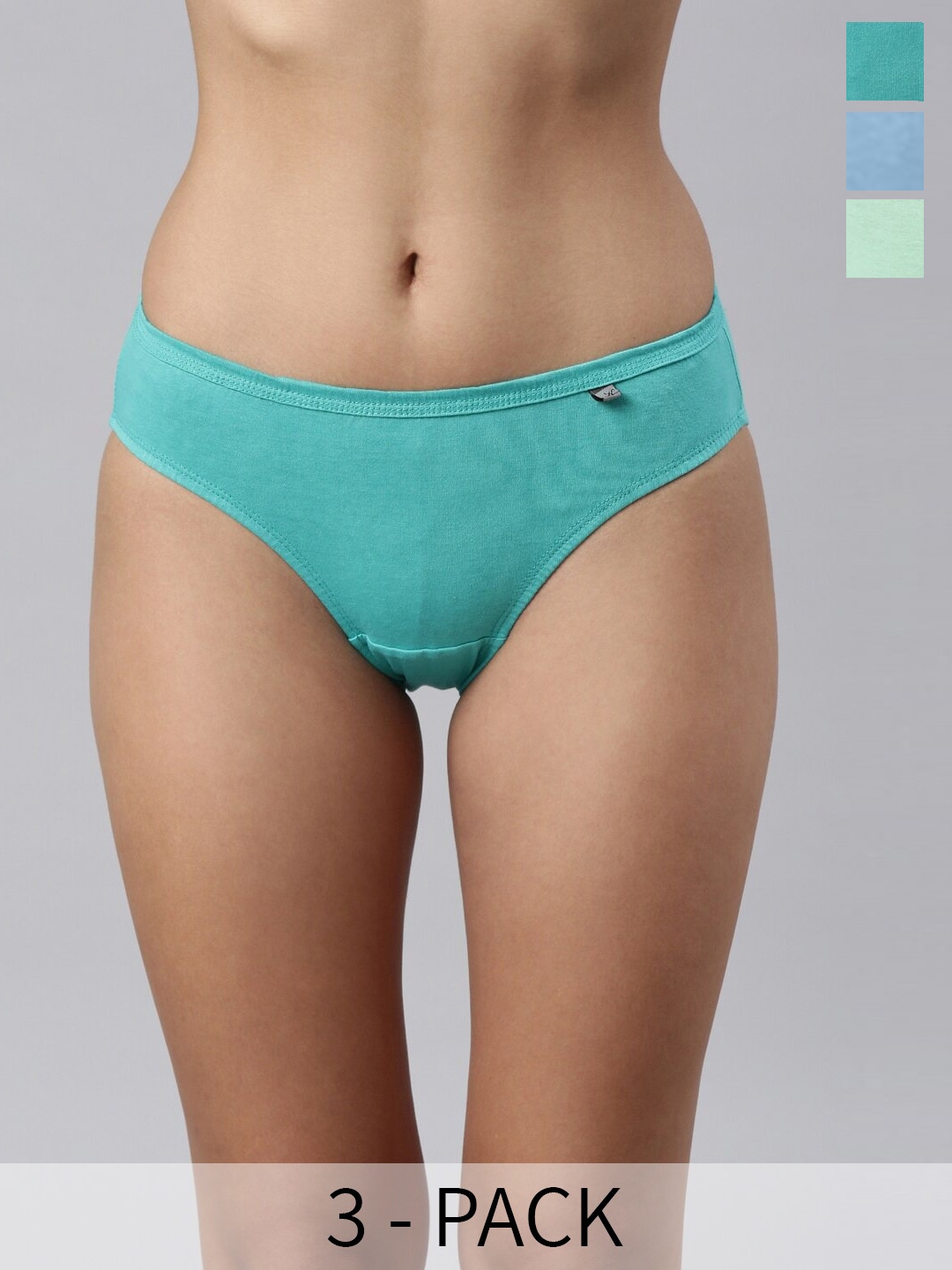 

Kryptic Pack Of 3 Pure Cotton Bikini Briefs, Green