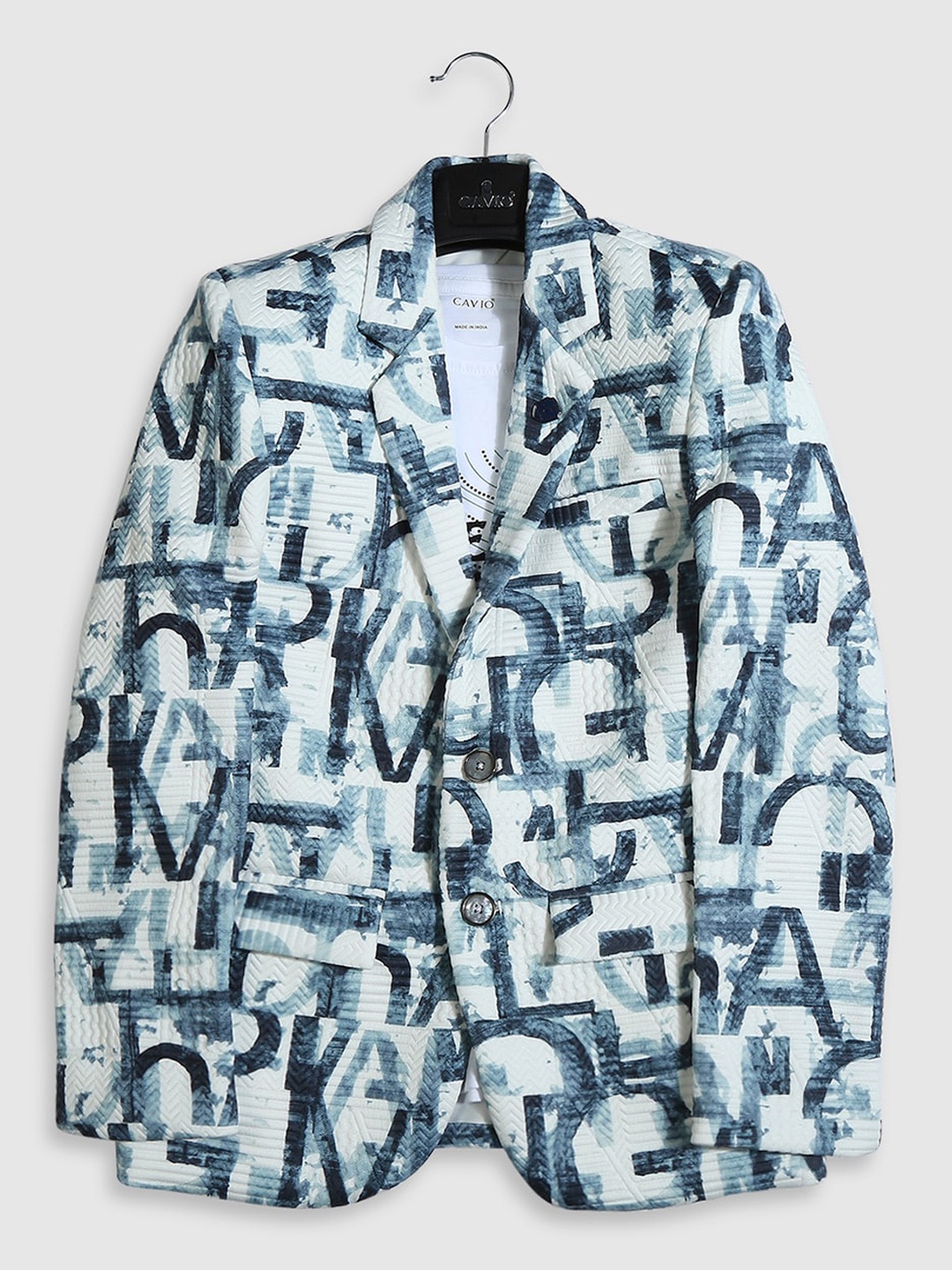 

CAVIO Boys Printed Pure Cotton Blazers With T-shirt, Blue