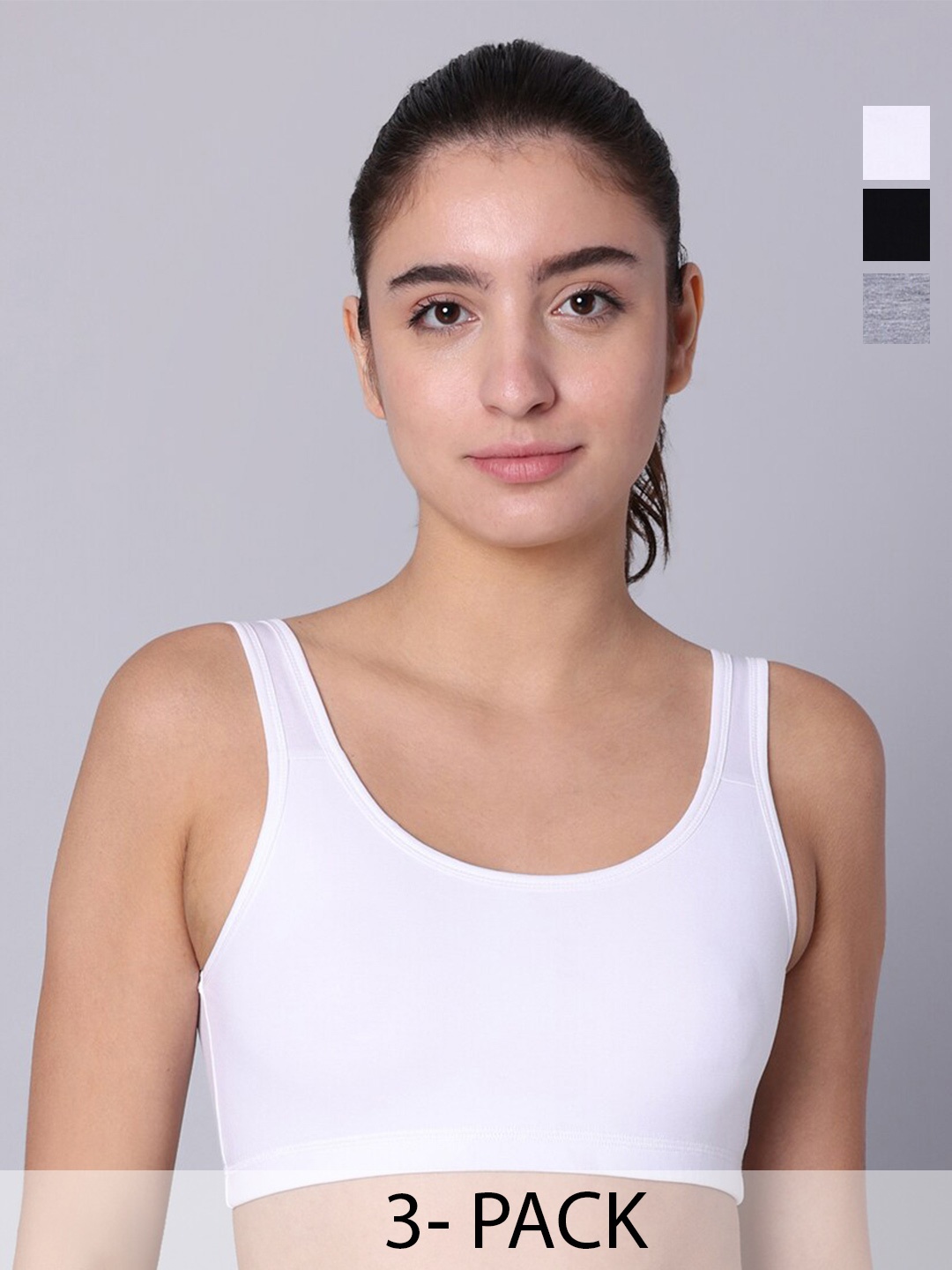 

Sillysally Pack Of 3 Full Coverage Non Padded Bra With All Day Comfort, White