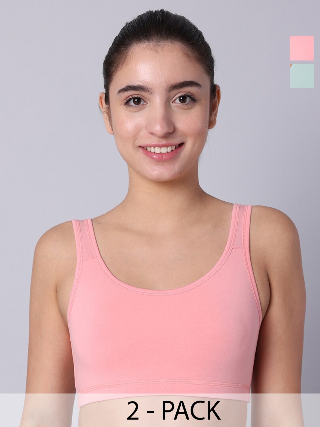 

Sillysally Pack Of 2 Full Coverage Non Padded Bra With All Day Comfort, Pink