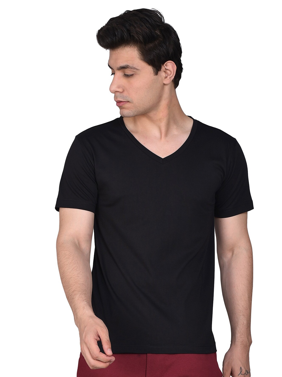 

BESIMPLE V-Neck Short Sleeves T-shirt, Black