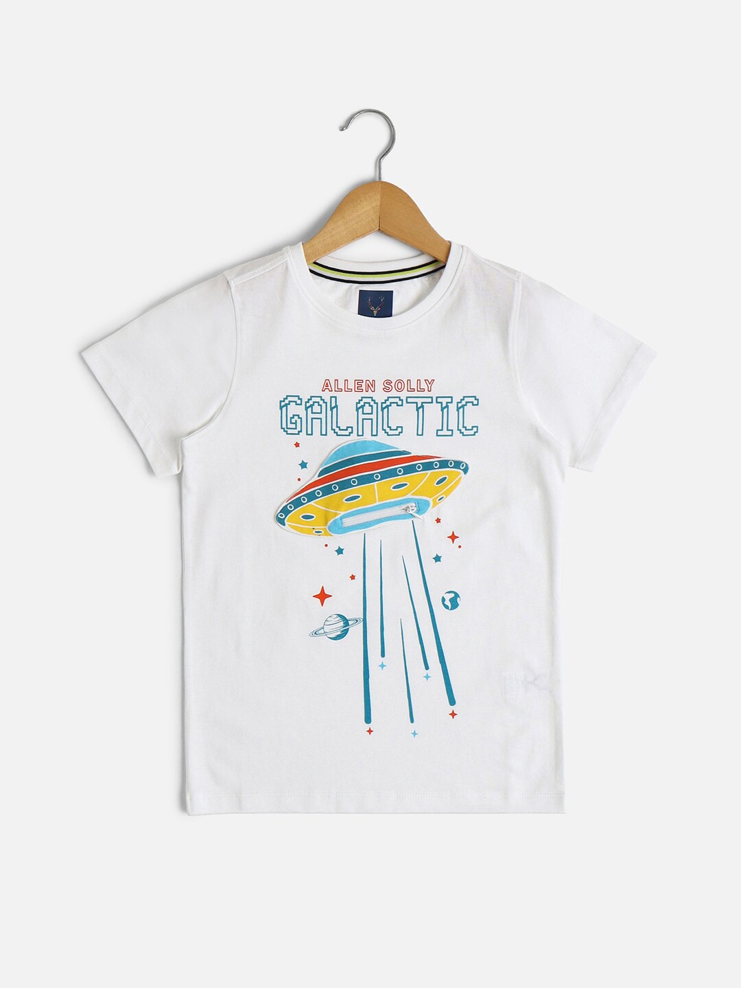 

Allen Solly Junior Boys Printed Round Neck Short Sleeves Cotton T-shirt, White