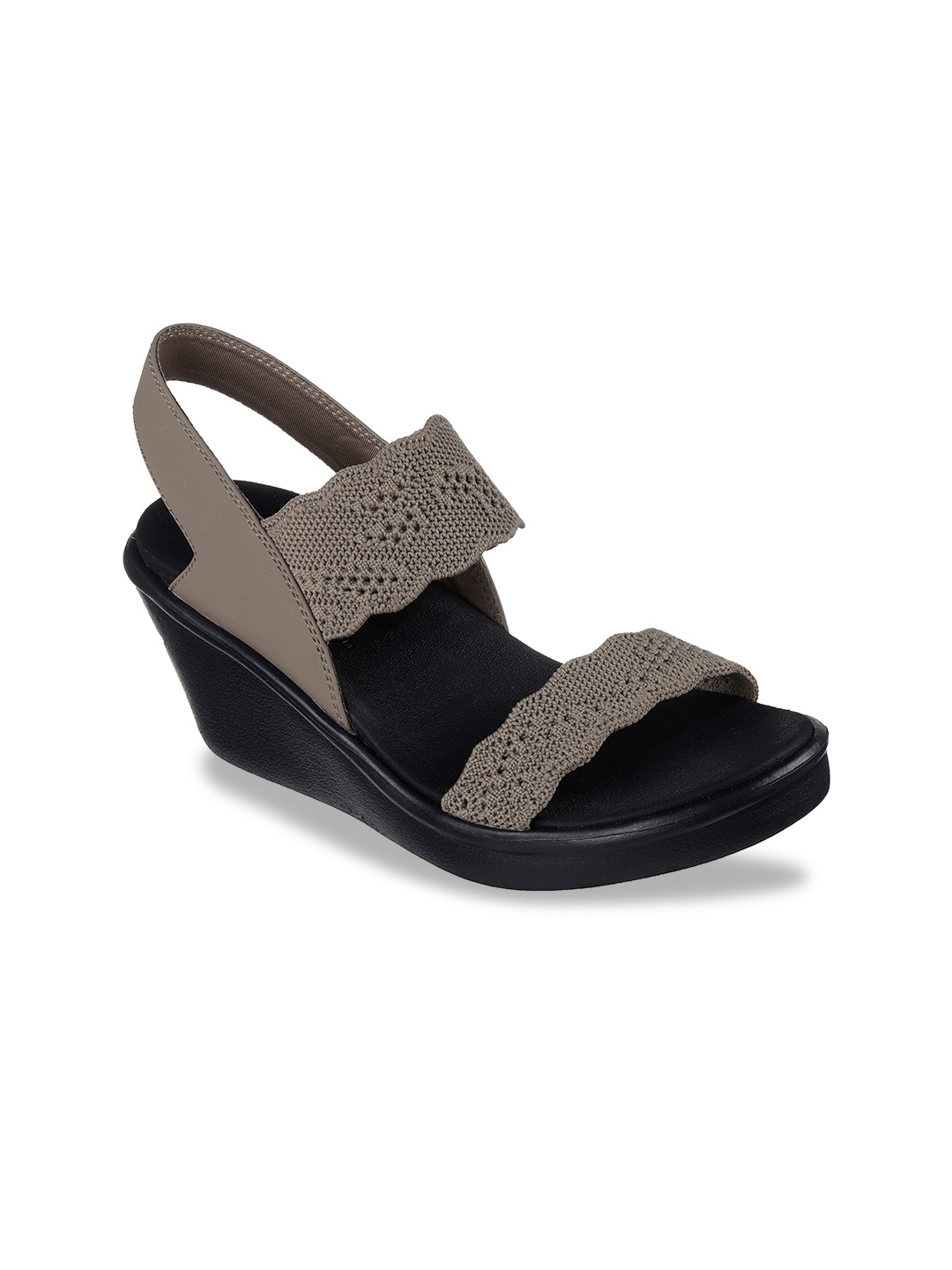 

Skechers RUMBLE ON - NEW CRUSH Wedge Heels, Taupe