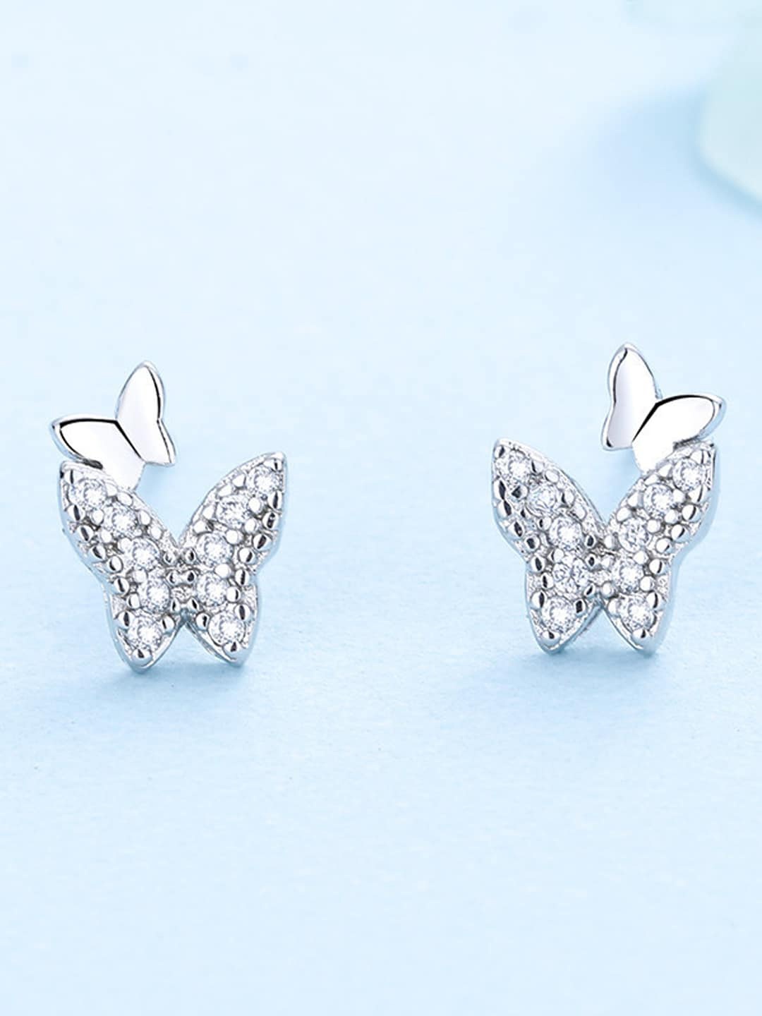 

Krelin Silver-Plated Cubic Zirconia-Studded Classic Studs Earrings