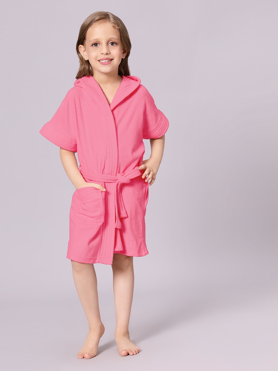 

LacyLook Girls V-Neck Princess Hoodie Bath Robe, Pink