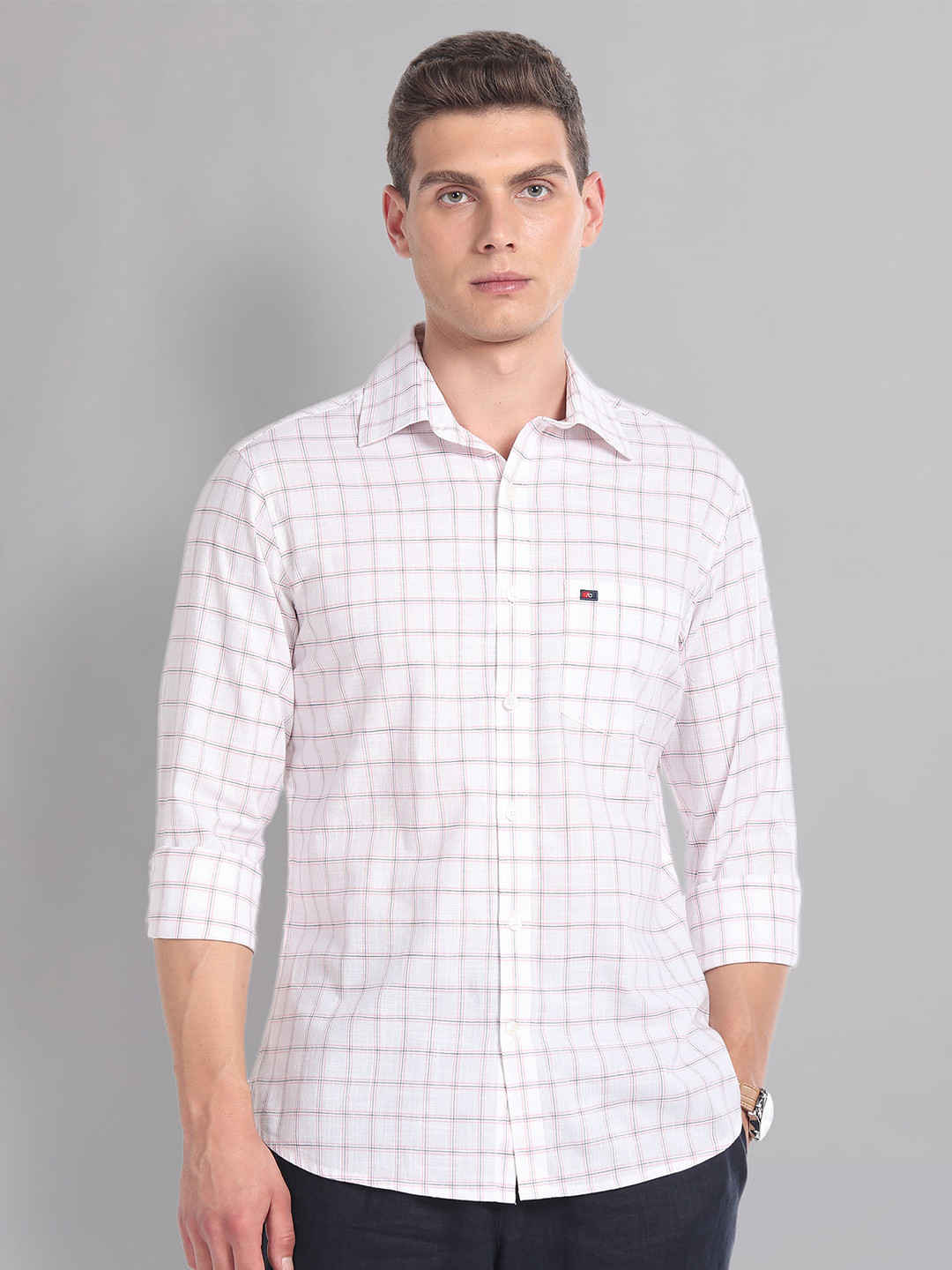 

AD By Arvind Tartan Check Cotton Summer Shirt, Pink