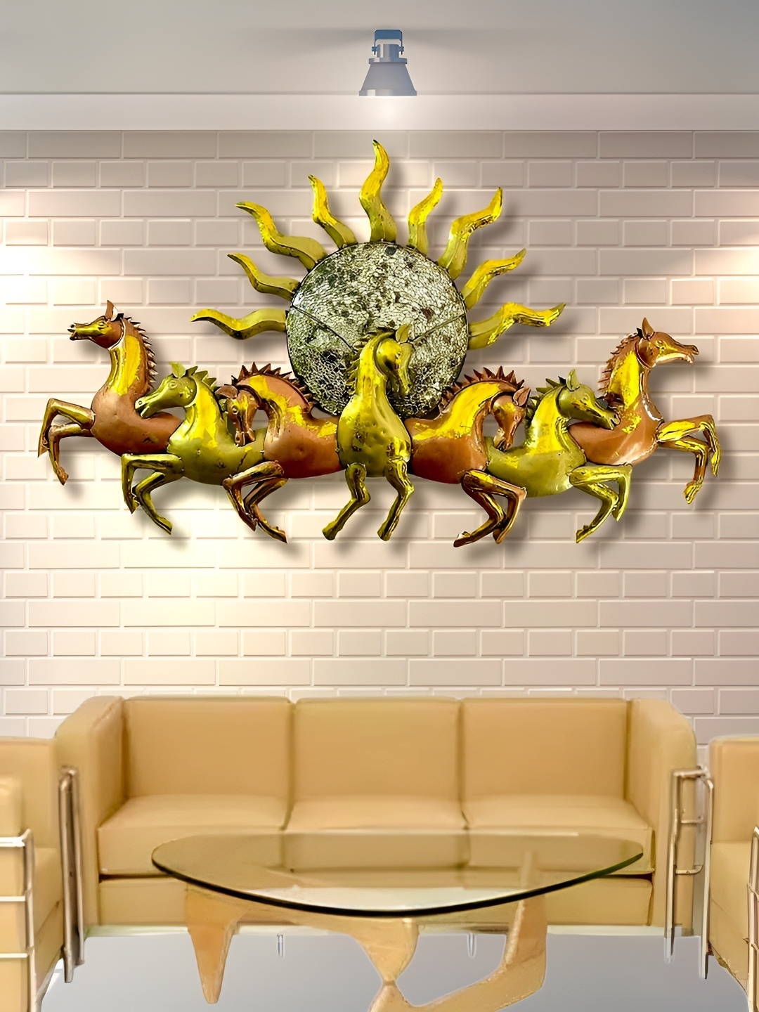 

RSN Yellow & Grey 7 Horse Wall Decor